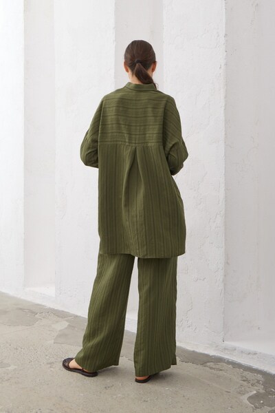 QANU Modal κοντό πουκάμισο πράσινο