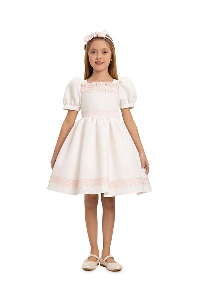 Pamina 3-7 Years Old Family Elliptical Girl's Dress with Hair Accessories