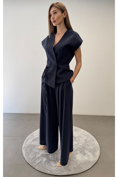 ossons Lace up Vest Pants Suit