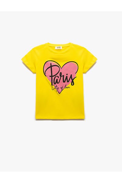 Koton Short Sleeve Crew Neck Printed Cotton T-Shirt