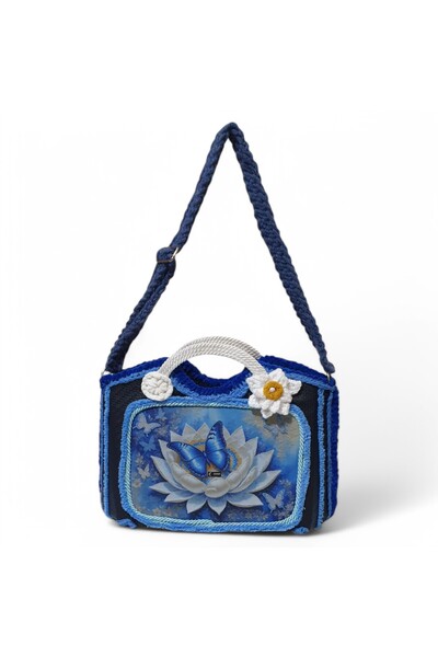 zelart Crochet Knitted Detailed Leather Shoulder Bag, Handmade Special Design...