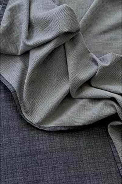 Mu Art Ahşap Alla Turca Double Natural Cotton Pique Set Gray, Four Seasons Pique, 200X240 cm