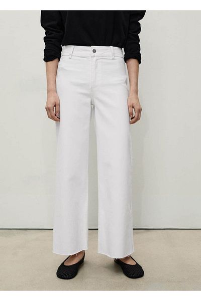 MANGO Woman Catherin High Waisted Culotte Jean Trousers