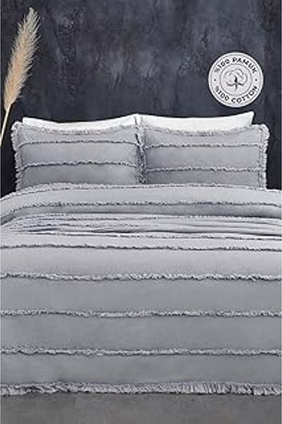 Mu Art Ahşap Evlen Home Collection Cotton Echos Bedspread Set Daily Double (Sided) Personality 3 Piece Filler
