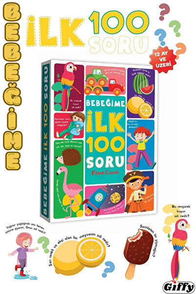 giffy Oyuncak Minik Bebeğime İlk 100 Soru Flash Cards Zeka Kartları Okul Önce...