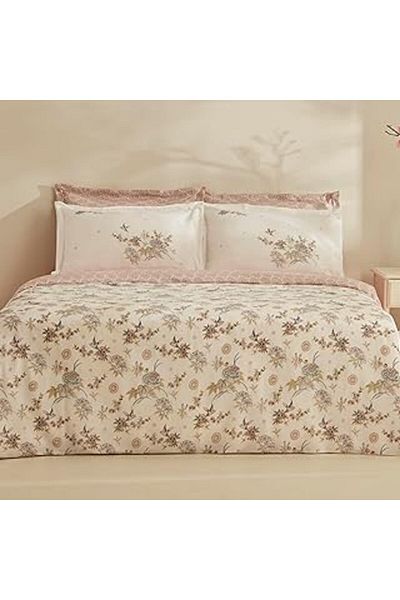 teknoenonline طقم غطاء لحاف مزدوج من Karaca Home Mency Lyocell Crepe، بيج