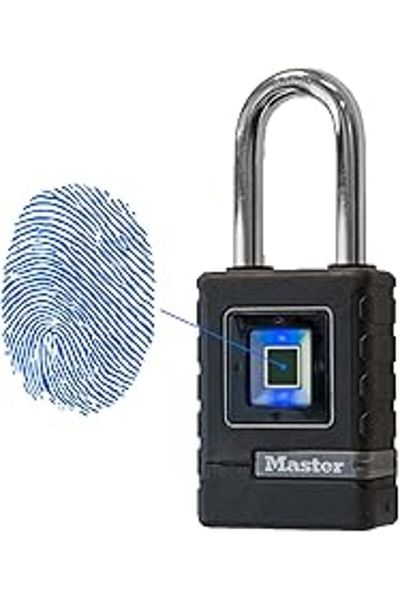 Mu Art Ahşap Master Lock Heavy Duty Biometric Padlock [Weatherproof] [Fingerprint Lock