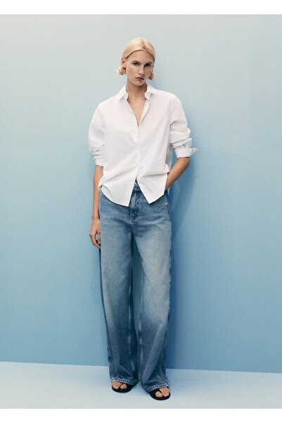 MANGO Woman Yüksek belli balon jean pantolon