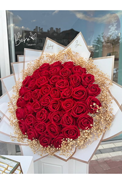 bt bera tasarım 41 Güllü Kız Isteme Çiçeği Söz Çikolatası Nişan Kadife Gül