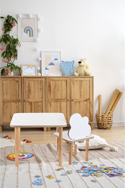 wudie Ahşap Yaz Sil Yüzey Aktivite Masası Çocuk Oyun Çalışma Masası Sandalyes...