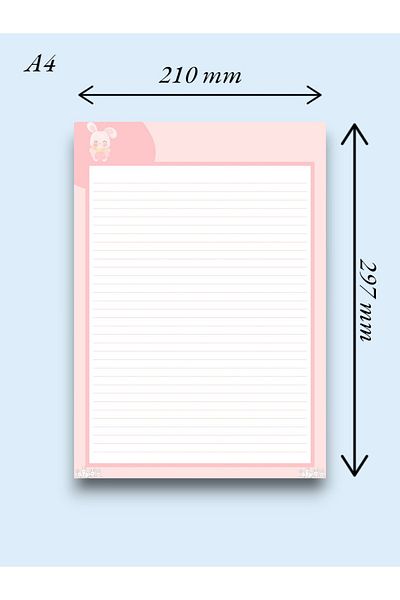 Mirya Notes A4 Rabbit Patterned Memo Pad - Notepad