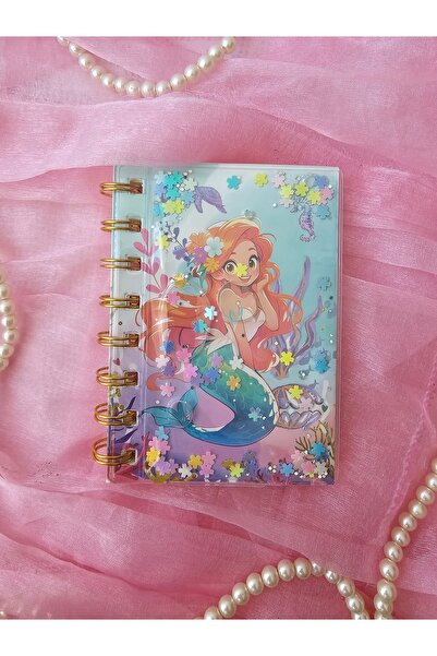 Ceylan Kırtasiye Simli Sulu Kapaklı Süslü 8,5 Cm X 10 Cm Denizkızı Not Defteri 🧜deniz Kızı (1 ADET)