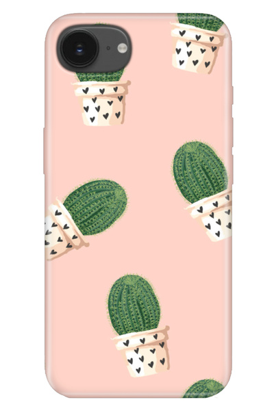 Cekuonline iPhone 16E Compatible Silicone Case Themed Cover Cactus
