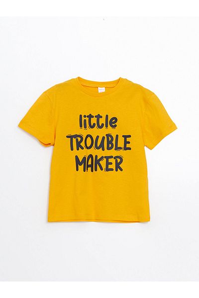 LC Waikiki New Season Crew Neck Printed Boy's T-Shirt - S5Hg10Z1