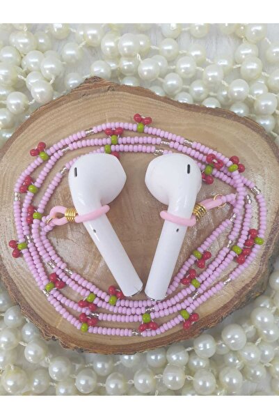 HAPPY HANDMADE AirPods Strap with Chain-Cerise-New Generation Headphone Chain...