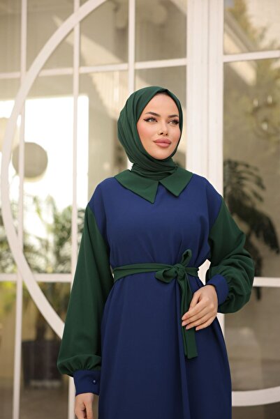 Aranlı tekstil Кольорові рукави з манжетами, переносний пояс, сукня з паранджі