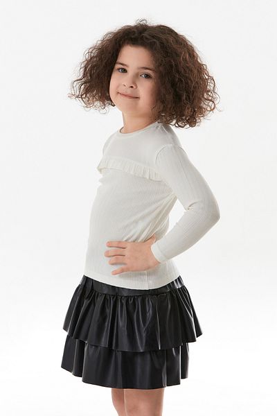 Fulla Moda Κοριτσίστικο κορμάκι με ραβδώσεις Frilly μπροστά