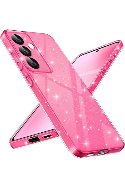 Rivor Samsung Galaxy S24 FE Kılıf 3D Kamera Korumalı Simli Işıltılı Renkli Pa...