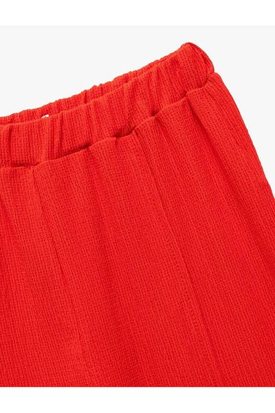 Koton Slit Detailed Elastic Waist Red Girl's Trousers 5Skg40041Ak