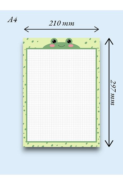 Mirya Notes A4 Frog Patterned Memo Pad - Notepad