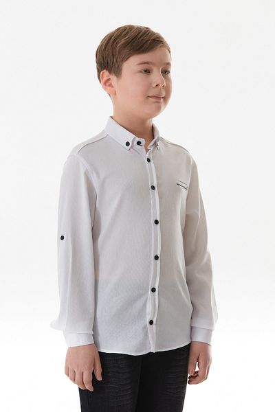 Fulla Moda Cămașă pentru băiat cu mâneci îndoite