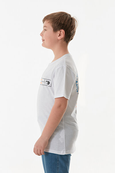 Fulla Moda Μπλουζάκι για αγόρι από 100% βαμβάκι με στάμπα με κείμενο στο μπροστινό και πίσω μέρος