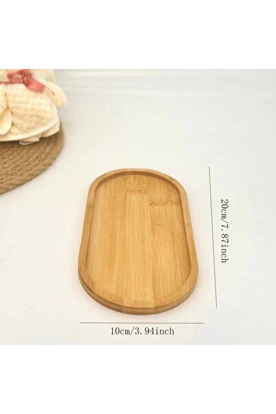 BLUE SİDE 1 Adet Kase Oval Sunum Tepsisi Bambu Organizer Ve Yağdanlık Altlığı Yemek Tabağı