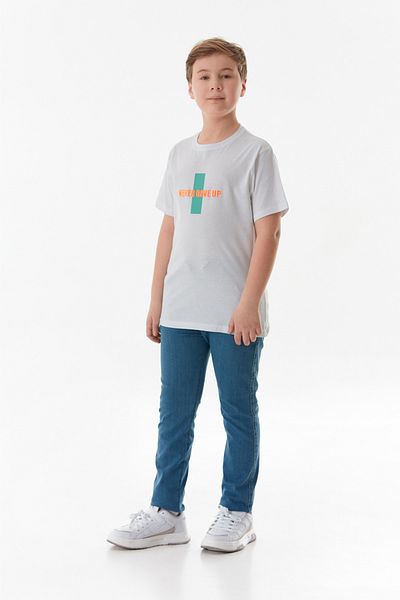 Fulla Moda Μπλουζάκι για αγόρι από 100% βαμβάκι με στάμπα με κείμενο στο μπροστινό και πίσω μέρος