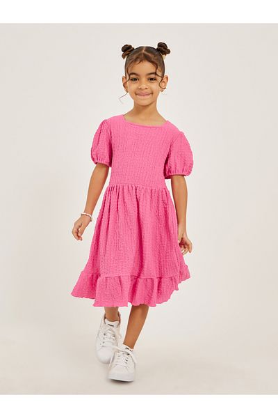 Styli Toddler Girls textured knit dress