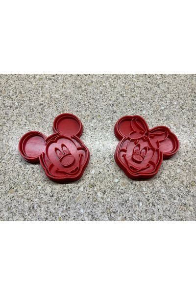Filkorium3D Mickey & Minnie Themed Set of 2 Cookie and Candy Dough Molds