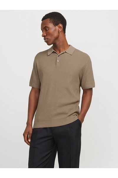 Jack & Jones Textured Knit Short Sleeves Polo Shirt