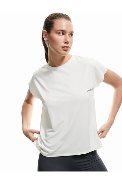 Koton Ποδηλατικό λαιμό Relax Fit Basic μακρύ αθλητικό μπλουζάκι