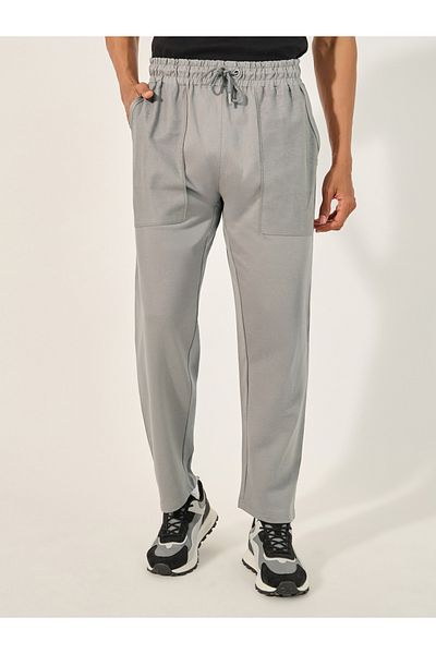 Styli Relaxed Fit Reverse Pocket Open Hem Terry Joggers