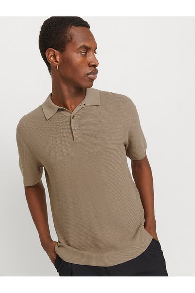 Jack & Jones Textured Knit Short Sleeves Polo Shirt