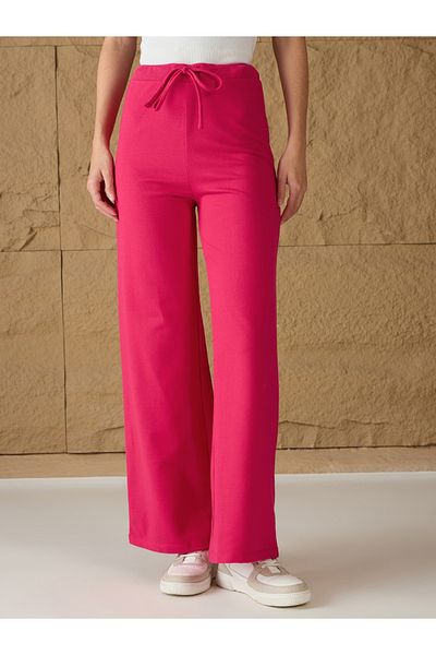 Sassafras By Styli Solid Terry Wide Leg Pants with Elasticated Waistband