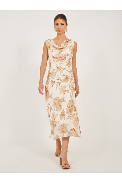 Styli Printed Sleeveless A-Line Midi Dress