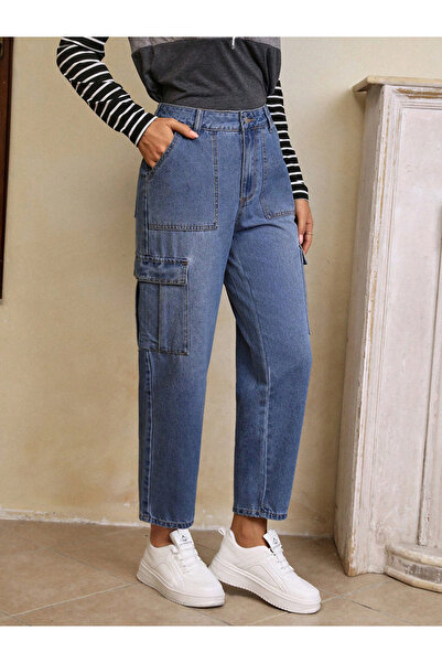 Kotty By Styli High Waist Slim Fit Cargo Jeans
