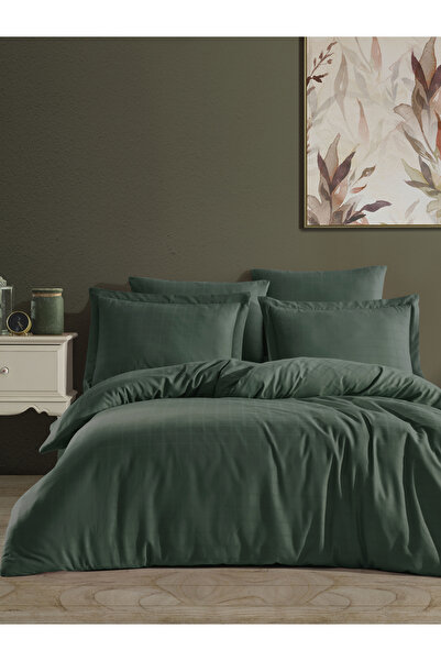 NazeninHome طقم غطاء لحاف فردي من الساتان المربعات مصنوع من القطن بنسبة 100%