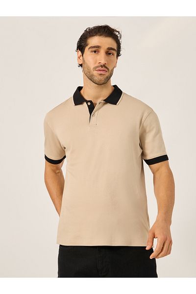 Styli Contrast Tipped Relaxed Fit Polo T-Shirt