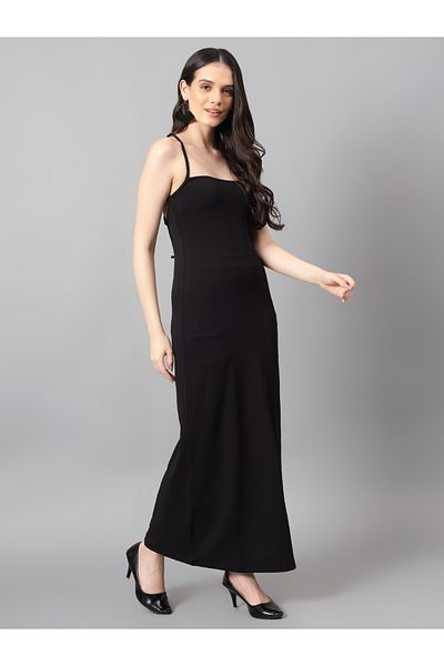 Kotty By Styli Solid Halter Neck Sheath Maxi Dress with Back Tie