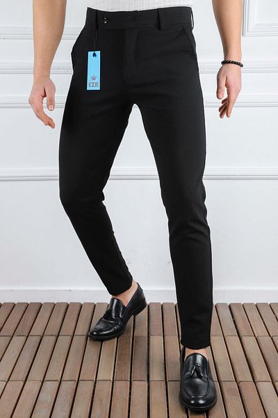 CLASSİCS MEN Men's Straight Cut Quality Flexible Lycra Ankle Length Fabric Trousers-7202