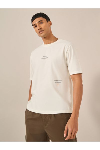 Styli Slogan Front and Back Print Oversized T-Shirt
