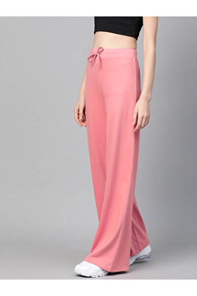 Sassafras By Styli Mid Rise Wide Leg Terry Track Pants