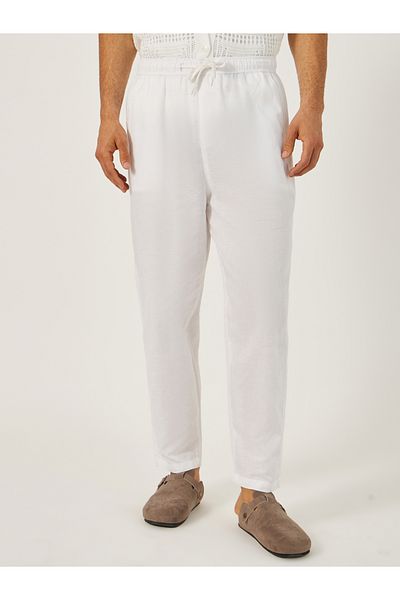 Styli Plain Wide Leg Pants With Elasticated Waistband