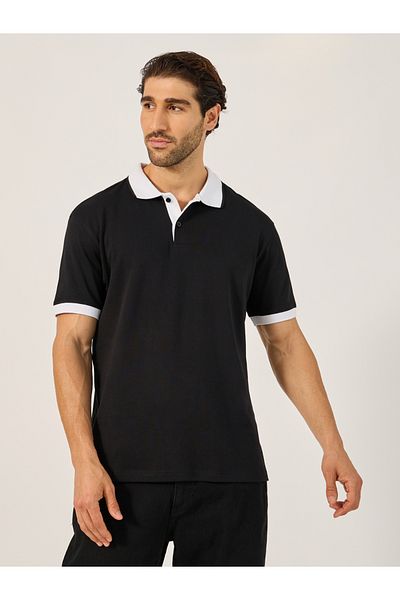 Styli Contrast Tipped Relaxed Fit Polo T-Shirt