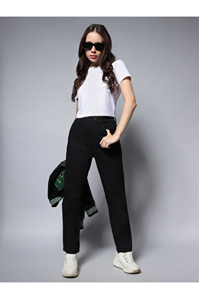 High Star By Styli High Rise Solid Regular Fit Jeans