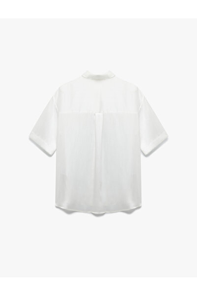 Koton Kapaklı Cep Detaylı Kısa Kollu Saten Gömlek