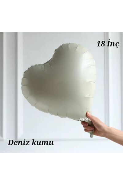 asöy Retro Sea Sand Heart Foil Balloon 18 Inch 45 cm 1Pc