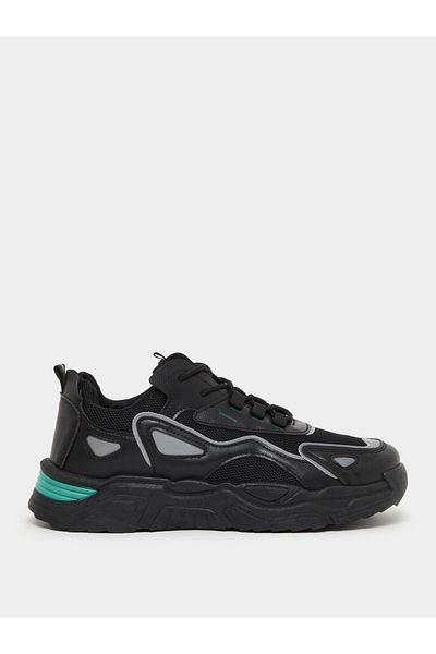 Styli Chunky Sole Color Block Lace Up Sneakers