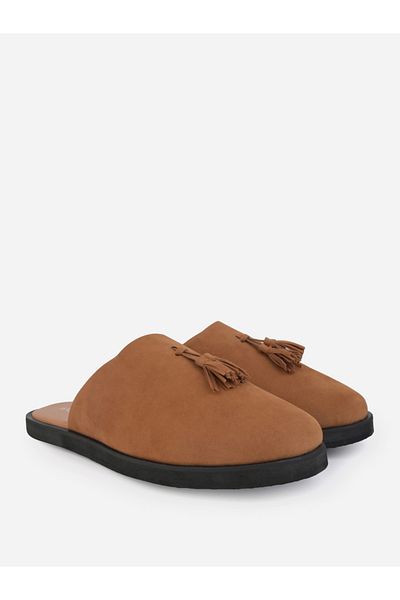 Styli Suede Clogs with Tassel Detail